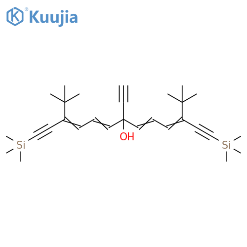 3,5,8,10-Tridecatetraen-7-ol, 7-ethynyl-2,2,12,12-tetramethyl-3,11-bis[2-(trimethylsilyl)ethynyl]- structure