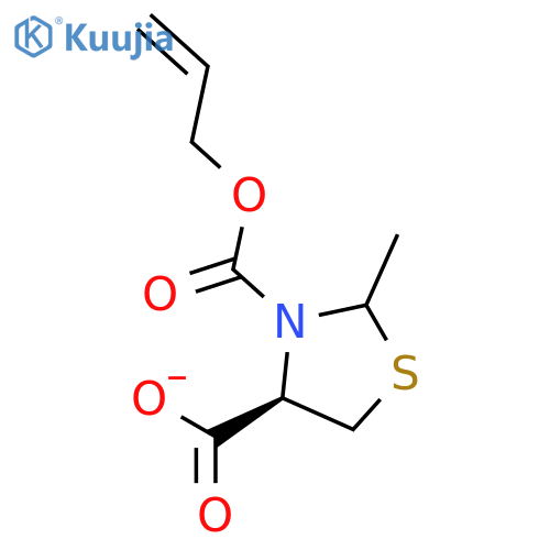 (4R)-2-methyl-3-(prop-2-en-1-yloxy)carbonyl-1,3-thiazolidine-4-carboxylic acid structure