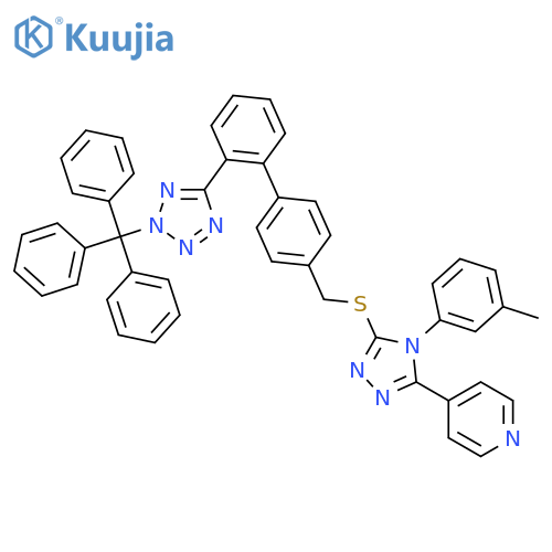 Pyridine,4-[4-(3-methylphenyl)-5-[[[2'-[2-(triphenylmethyl)-2H-tetrazol-5-yl][1,1'-biphenyl]-4-yl]methyl]thio]-4H-1,2,4-triazol-3-yl]- structure