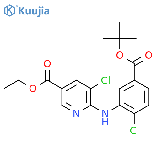 3-Pyridinecarboxylic acid,5-chloro-6-[[2-chloro-5-[(1,1-dimethylethoxy)carbonyl]phenyl]amino]-,ethyl ester structure