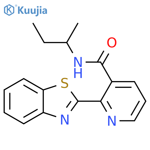 2-(1,3-benzothiazol-2-yl)-N-(butan-2-yl)pyridine-3-carboxamide structure