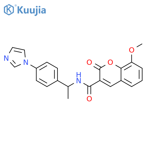 N-{1-4-(1H-imidazol-1-yl)phenylethyl}-8-methoxy-2-oxo-2H-chromene-3-carboxamide structure