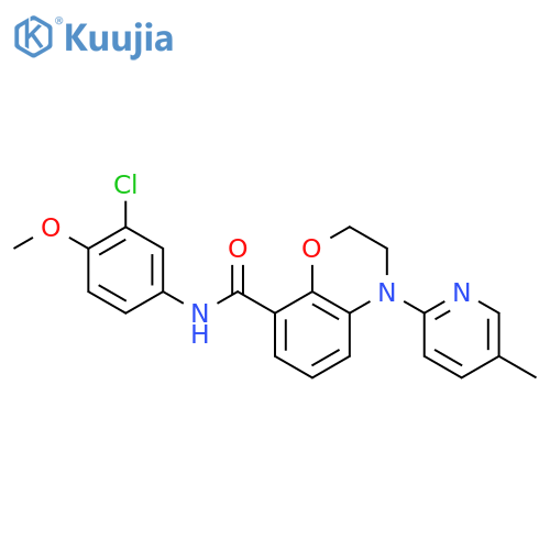 2H-1,4-Benzoxazine-8-carboxamide,N-(3-chloro-4-methoxyphenyl)-3,4-dihydro-4-(5-methyl-2-pyridinyl)- structure
