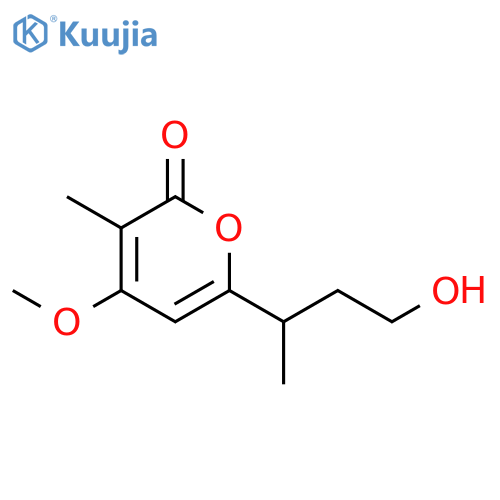 2H-Pyran-2-one, 6-(3-hydroxy-1-methylpropyl)-4-methoxy-3-methyl-, (-)- structure