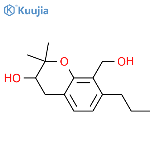 3,4-Dihydro-3-hydroxy-2,2-dimethyl-7-propyl-2H-1-benzopyran-8-methanol; (+)-form structure