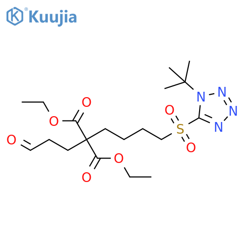 Propanedioic acid,[4-[[1-(1,1-dimethylethyl)-1H-tetrazol-5-yl]sulfonyl]butyl](3-oxopropyl)-,diethyl ester structure