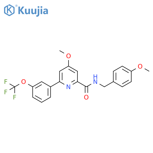 2-Pyridinecarboxamide,4-methoxy-N-[(4-methoxyphenyl)methyl]-6-[3-(trifluoromethoxy)phenyl]- structure