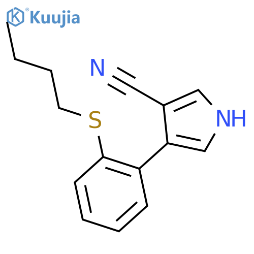 1H-Pyrrole-3-carbonitrile, 4-[2-(butylthio)phenyl]- structure