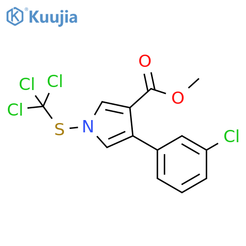 1H-Pyrrole-3-carboxylic acid, 4-(3-chlorophenyl)-1-[(trichloromethyl)thio]-, methyl ester structure