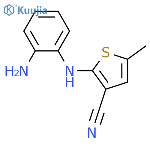 2-(2-Aminophenyl)amino-5-methyl-3-thiophenecarbonitrile(Olanzapine Impurity) structure