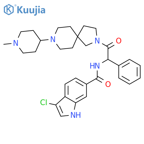 1H-Indole-6-carboxamide,3-chloro-N-[2-[8-(1-methyl-4-piperidinyl)-2,8-diazaspiro[4.5]dec-2-yl]-2-oxo-1-phenylethyl]- structure