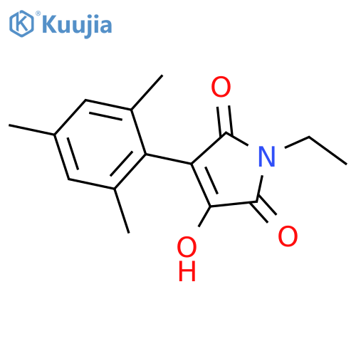 1H-Pyrrole-2,5-dione, 1-ethyl-3-hydroxy-4-(2,4,6-trimethylphenyl)- structure