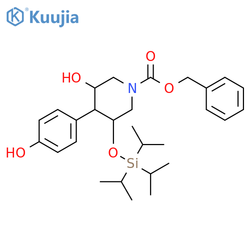 (3R,4R,5S)-Benzyl 3-hydroxy-4-(4-hydroxyphenyl)-5-((triisopropylsilyl)oxy)piperidine-1-Carboxylate structure
