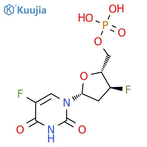 5-fluoro-(2',3')-dideoxy-3'-fluorouridine 5'-phosphate structure
