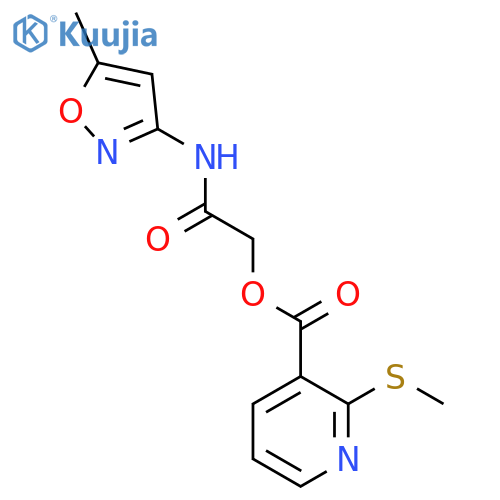 [(5-Methyl-1,2-oxazol-3-yl)carbamoyl]methyl 2-(methylsulfanyl)pyridine-3-carboxylate structure