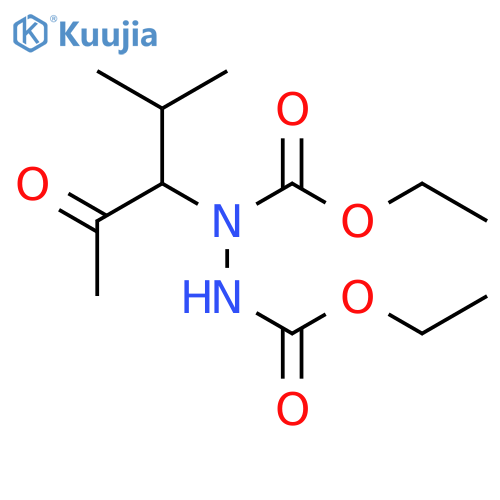 1,2-Hydrazinedicarboxylic acid, 1-(1-acetyl-2-methylpropyl)-, diethylester structure