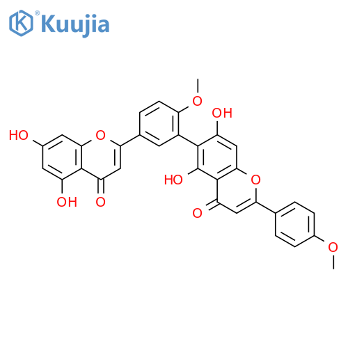 4H-1-Benzopyran-4-one,6-[5-(5,7-dihydroxy-4-oxo-4H-1-benzopyran-2-yl)-2-methoxyphenyl]-5,7-dihydroxy-2-(4-methoxyphenyl)- structure