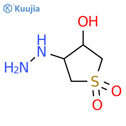 3-hydrazinyl-4-hydroxy-1λ?-thiolane-1,1-dione structure