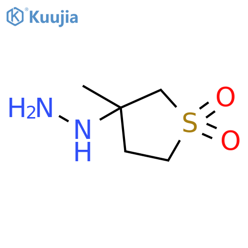 3-hydrazinyl-3-methyl-1λ?-thiolane-1,1-dione structure