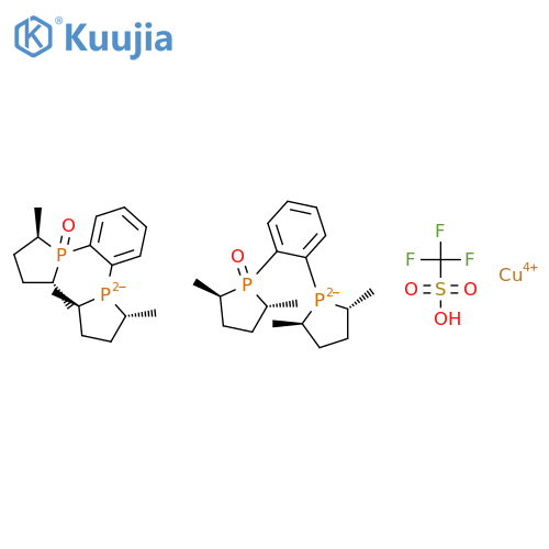 Bis[(2R,5R)-1-(2-[(2R,5R)-2,5-dimethyl-1-phospholanyl]phenyl)-2,5-dimethylphospholane 1-oxide]copper(I) triflate structure