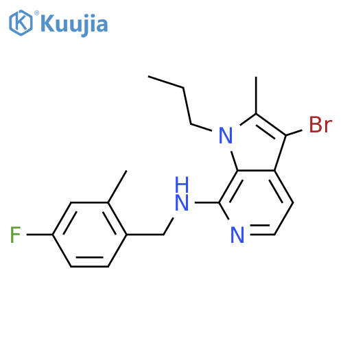 1H-Pyrrolo[2,3-c]pyridin-7-amine,3-bromo-N-[(4-fluoro-2-methylphenyl)methyl]-2-methyl-1-propyl- structure
