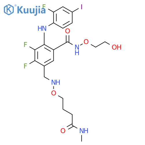 Benzamide,3,4-difluoro-2-[(2-fluoro-4-iodophenyl)amino]-N-(2-hydroxyethoxy)-5-[[[4-(methylamino)-4-oxobutoxy]amino]methyl]- structure