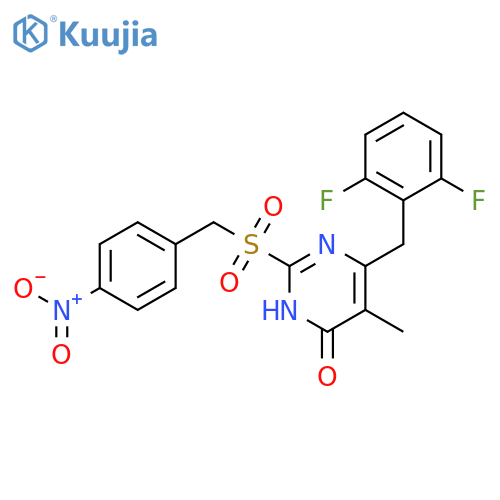 4(1H)-Pyrimidinone,6-[(2,6-difluorophenyl)methyl]-5-methyl-2-[[(4-nitrophenyl)methyl]sulfonyl]- structure