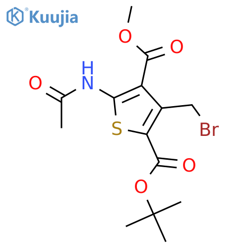 2,4-Thiophenedicarboxylic acid, 5-(acetylamino)-3-(bromomethyl)-,2-(1,1-dimethylethyl) 4-methyl ester structure