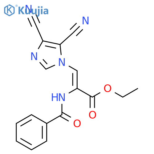 2-Propenoic acid, 2-(benzoylamino)-3-(4,5-dicyano-1H-imidazol-1-yl)-,ethyl ester, (2Z)- structure
