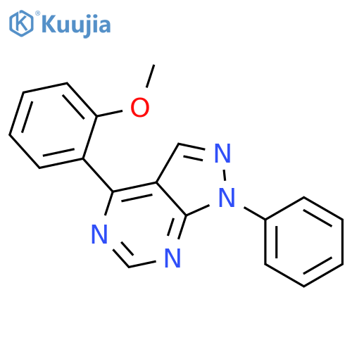 1H-Pyrazolo[3,4-d]pyrimidine, 4-(2-methoxyphenyl)-1-phenyl- structure