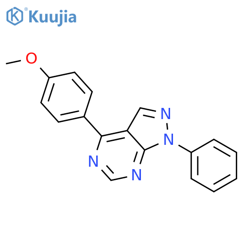 1H-Pyrazolo[3,4-d]pyrimidine, 4-(4-methoxyphenyl)-1-phenyl- structure