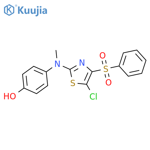 4-{4-(benzenesulfonyl)-5-chloro-1,3-thiazol-2-yl(methyl)amino}phenol structure