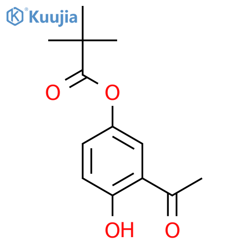 Propanoic acid, 2,2-dimethyl-, 3-acetyl-4-hydroxyphenyl ester structure