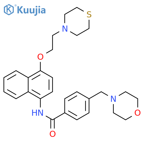 Benzamide,4-(4-morpholinylmethyl)-N-[4-[2-(4-thiomorpholinyl)ethoxy]-1-naphthalenyl]- structure