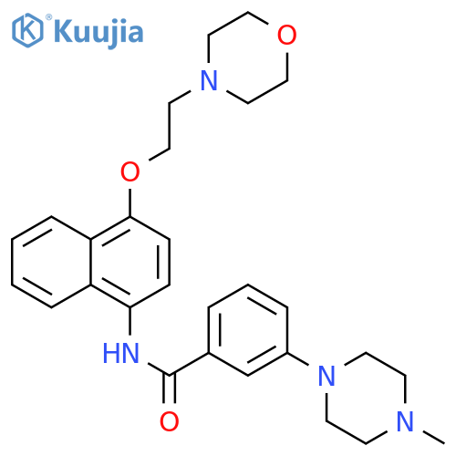 Benzamide,3-(4-methyl-1-piperazinyl)-N-[4-[2-(4-morpholinyl)ethoxy]-1-naphthalenyl]- structure