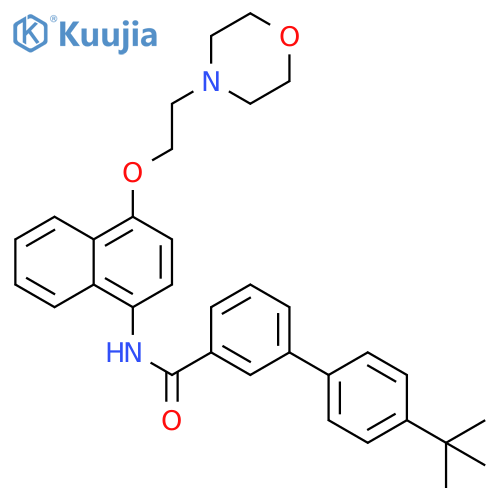 [1,1'-Biphenyl]-3-carboxamide,4'-(1,1-dimethylethyl)-N-[4-[2-(4-morpholinyl)ethoxy]-1-naphthalenyl]- structure