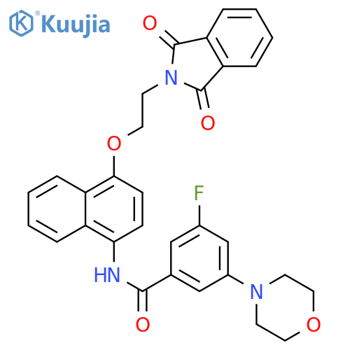 Benzamide,N-[4-[2-(1,3-dihydro-1,3-dioxo-2H-isoindol-2-yl)ethoxy]-1-naphthalenyl]-3-fluoro-5-(4-morpholinyl)- structure