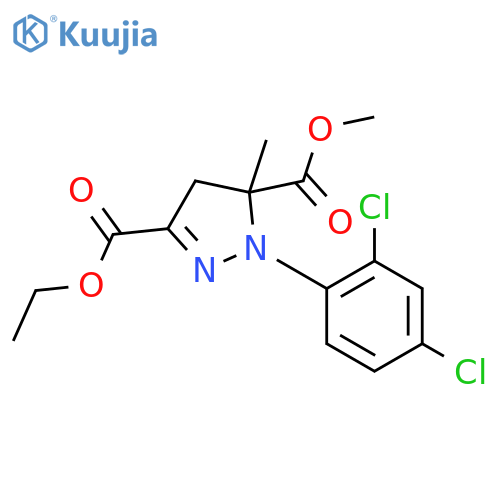 3-ethyl 5-methyl 1-(2,4-dichlorophenyl)-5-methyl-4,5-dihydro-1H-pyrazole-3,5-dicarboxylate structure