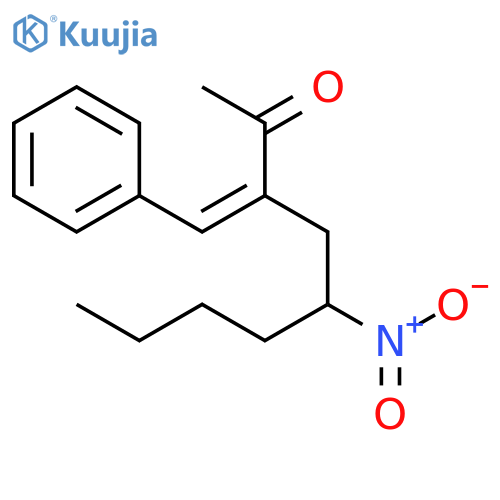 2-Nonanone, 5-nitro-3-(phenylmethylene)-, (3E)- structure