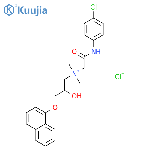 N-{2-[(4-chlorophenyl)amino]-2-oxoethyl}-2-hydroxy-N,N-dimethyl-3-(naphthalen-1-yloxy)propan-1-aminium chloride structure