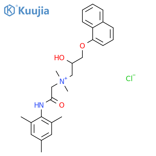 2-hydroxy-N,N-dimethyl-3-(naphthalen-1-yloxy)-N-{2-oxo-2-[(2,4,6-trimethylphenyl)amino]ethyl}propan-1-aminium chloride structure