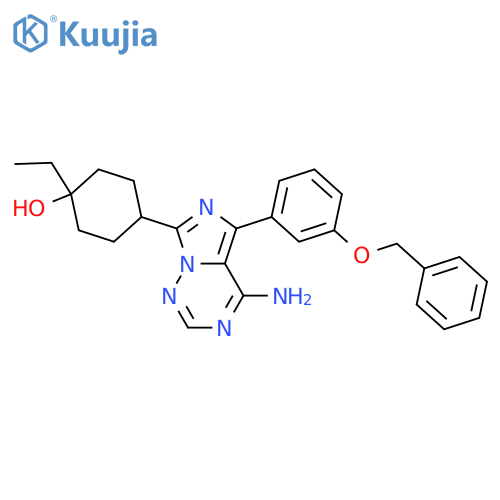 Cyclohexanol,4-[4-amino-5-[3-(phenylmethoxy)phenyl]imidazo[5,1-f][1,2,4]triazin-7-yl]-1-ethyl- structure