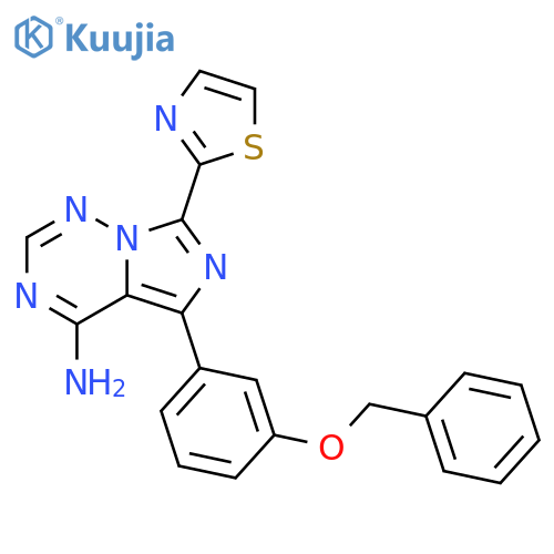 Imidazo[5,1-f][1,2,4]triazin-4-amine,5-[3-(phenylmethoxy)phenyl]-7-(2-thiazolyl)- structure