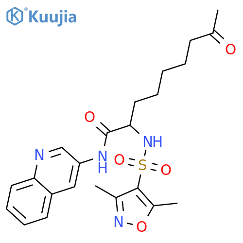 Nonanamide,2-[[(3,5-dimethyl-4-isoxazolyl)sulfonyl]amino]-8-oxo-N-3-quinolinyl-,(2S)- structure