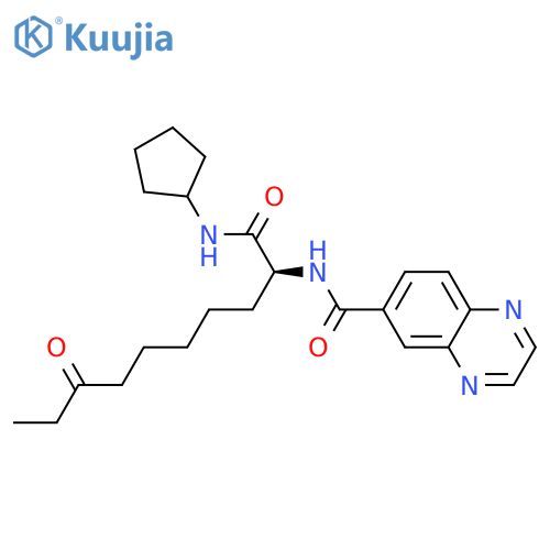 6-Quinoxalinecarboxamide,N-[(1S)-1-[(cyclopentylamino)carbonyl]-7-oxononyl]- structure
