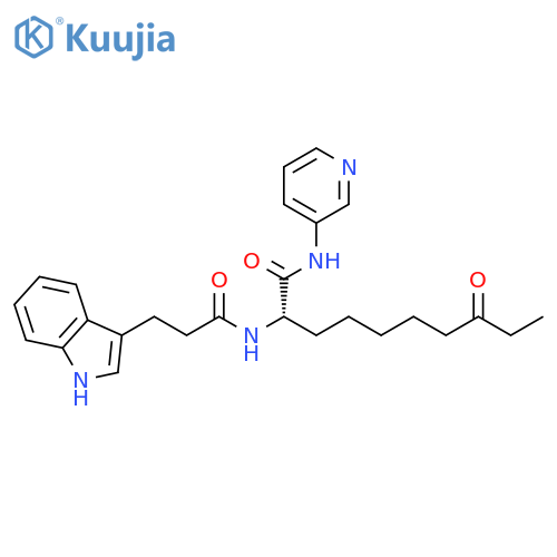 1H-Indole-3-propanamide,N-[(1S)-7-oxo-1-[(3-pyridinylamino)carbonyl]nonyl]- structure