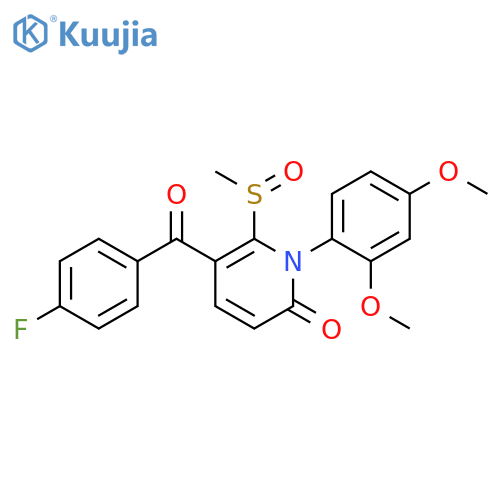 2(1H)-Pyridinone,1-(2,4-dimethoxyphenyl)-5-(4-fluorobenzoyl)-6-(methylsulfinyl)- structure