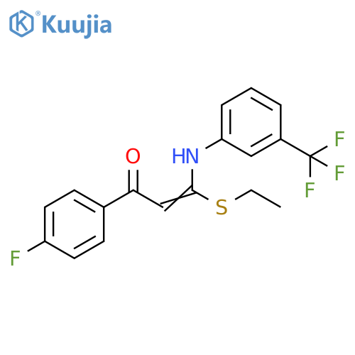 2-Propen-1-one,3-(ethylthio)-1-(4-fluorophenyl)-3-[[3-(trifluoromethyl)phenyl]amino]- structure