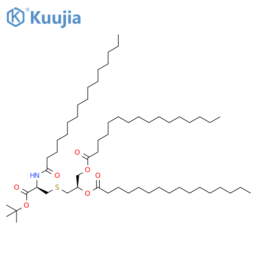 Hexadecanoic acid, 1,1'-[(1R)-1-[[[(2R)-3-(1,1-dimethylethoxy)-3-oxo-2-[(1-oxohexadecyl)amino]propyl]thio]methyl]-1,2-ethanediyl] ester structure