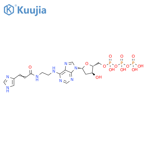 Adenosine 5'-(tetrahydrogen triphosphate),2'-deoxy-N-[2-[[3-(1H-imidazol-4-yl)-1-oxo-2-propenyl]amino]ethyl]- structure